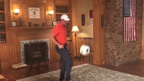 Watch: McIlroy shows off football tekkers at US Open